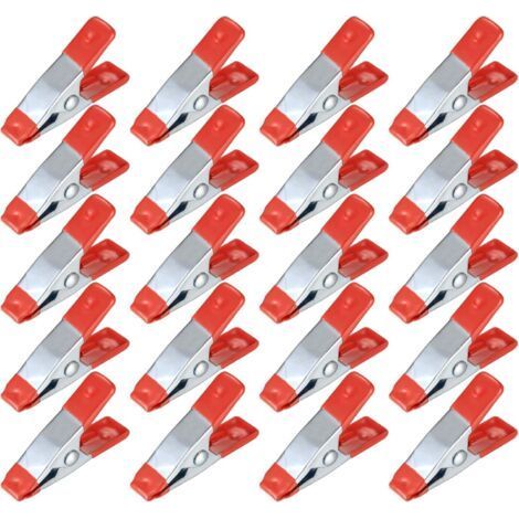20 Pièces Pinces à Ressort Métal, Modélisme Pince à épiler, Metal Spring Clamps, Pinces à Linge Grip Holder pour Bâche, Camping, Tarpaulin, Travail Bois, Outil de Modélisation - 2 Pouces (1/5)