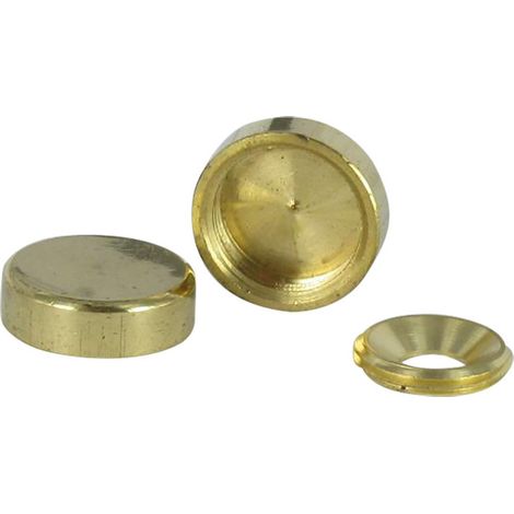 Rosace cyndrique ou cache vis (1 rosace et 1 cuvette de vis) Laiton nickelé Diamètre 15 Vis 3 à 4.5-1 pièce