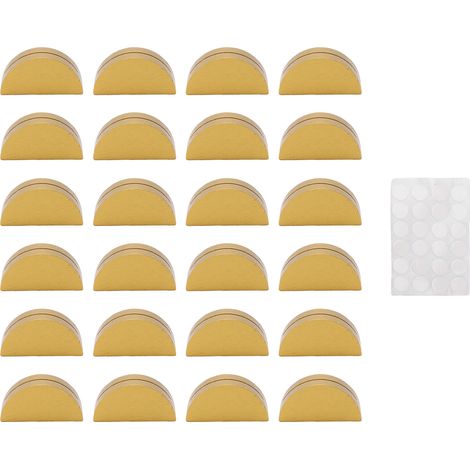 Lot de 24 porte-numéros de table en bois doré, semi-circulaires, pour bureau, menu, fête, mariage, restaurant (1/5)