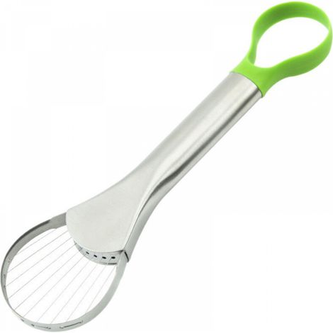 Couteau à avocat argenté, 6,424cm, acier inoxydable, pour couper, trancher et peler les fruits. (1/5)