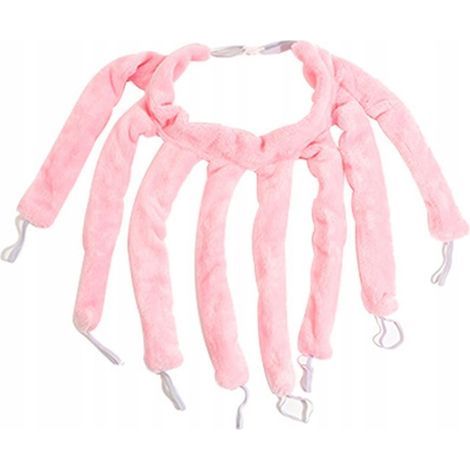 Fer à friser doux et sans chaleur, réutilisable en polaire rose corail (1/4)