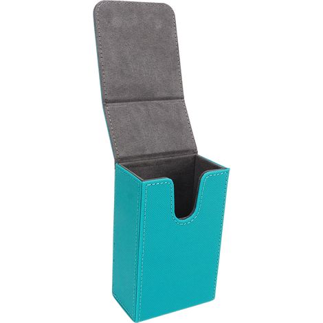Boîte de Rangement Cuir PU pour Tarot et Cartes, Étui Grande Capacité avec Motif Soleil et Lune - Bleu Vert (1/5)