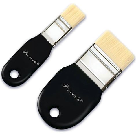PAN WEN BO Set flacher Nylonpinsel für Acryl-, Öl-, Lack- und Aquarellmalerei (1 und 2 Zoll) (1/5)