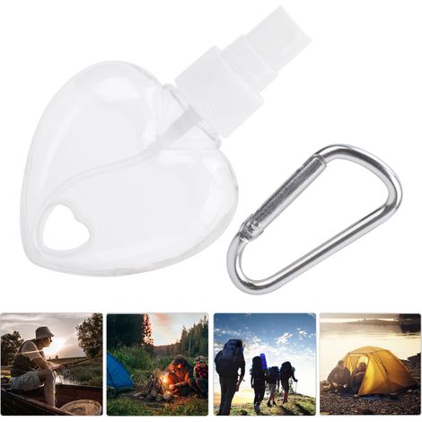 Flacon pulvérisateur cœur transparent 50ml avec porte-clés - Remplissable et portable