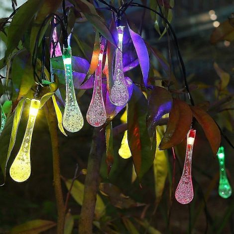 4,8 m lange, solarbetriebene Lichterkette mit 20 LEDs in Eiszapfenform – wasserdichte LED-Dekorationsleuchten für Garten, Terrasse und Weihnachten (1/5)