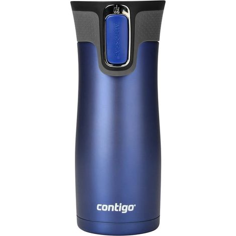 Gourde isotherme Contigo Autoseal West Loop 2.0, 473 ml, bleu profond, gobelet de voyage sans fuite, idéal pour le bureau et les déplacements, isolation thermique performante. (1/5)