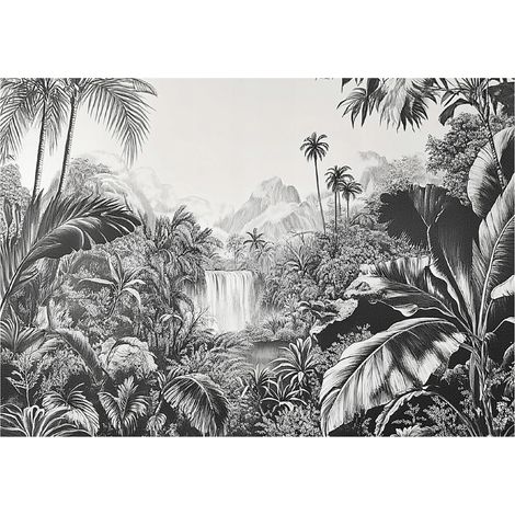 Papier peint animaux noir et blanc décoration murale pour salon – 400 x 280 cm papier peint intissé Wallarena
