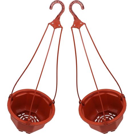 Ibasenice Pots de fleurs suspendus en plastique pour l'extérieur, crochets robustes, lot 2 balcons (1/5)