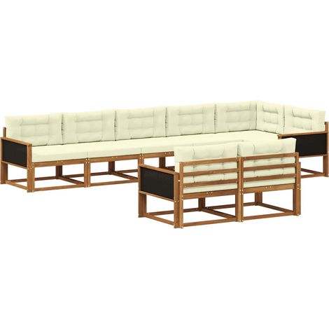 Outdoor Sofa Set 8 pcs Natural and Cream vidaXL (1/5)