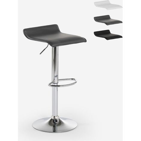 Sgabello design moderno minimalista girevole metallo cromato Clayton - Grigio (1/5)