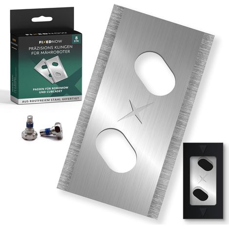 8 - Lame de rechange - Accessoire tondeuse robot - Coupe précise et silencieuse - Pour Robomow et Cub Cadet - Argent - 5x2cm