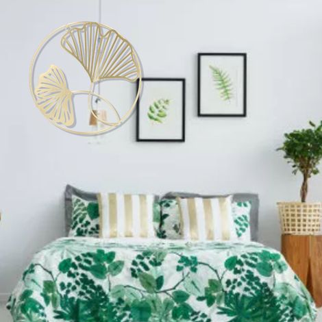2 pièces à vendre : décorations d'intérieur minimalistes nordiques en fer forgé, fond de canapé, tentures murales d'entrée, ornements de feuilles 3D pour salle à manger et bureau. (1/5)