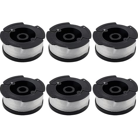 Paquete de 6 carretes de hilo para desbrozadora A6481 A6485 para Black & Decker STC1820CM STC1820PC STC1820EPC STC1840EPC ST5530 ST1823 GLC1823L20 (paquete de 6) (1/5)