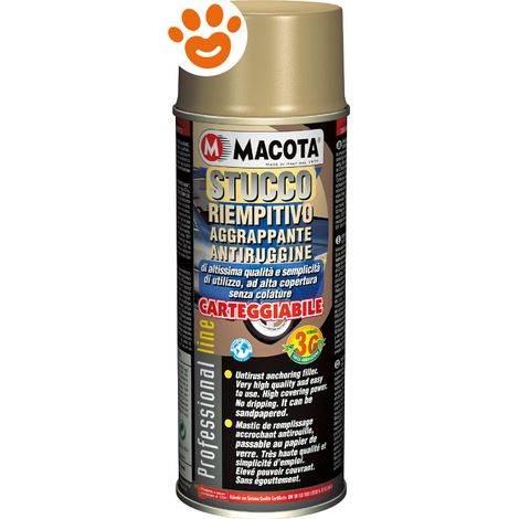 Macota Stucco Riempitivo Carteggiabile Spray Grigio - Confezione 400 ml -