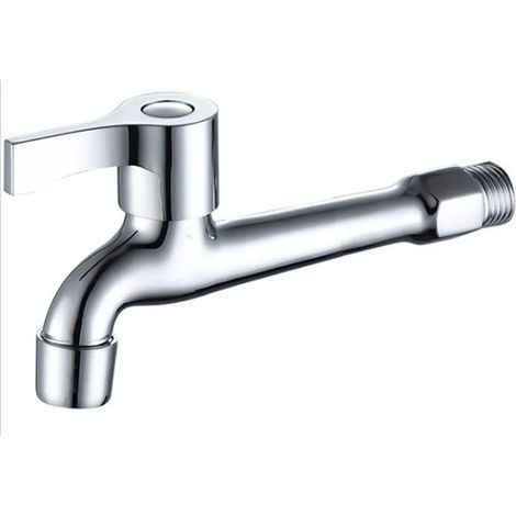 Robinet d'eau froide mural monocommande de 18 cm de long, robinet de salle de bain, diamètre du filetage du robinet d'arrosage : 20 mm (1/3)