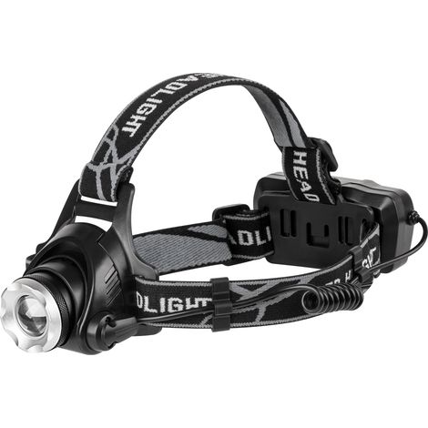 Lampada frontale ricaricabile Rebel in alluminio, zoom, 10W, 300 lm, portata 200 m (1/5)