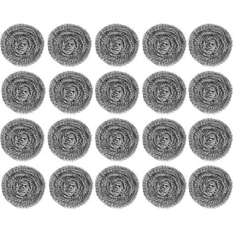 20 Pièces Laine d'Acier Inoxydable, Boule Métallique pour Casseroles, Poêles, Écureur de Vaisselle, Brosse de Nettoyage Cuisine (1/5)