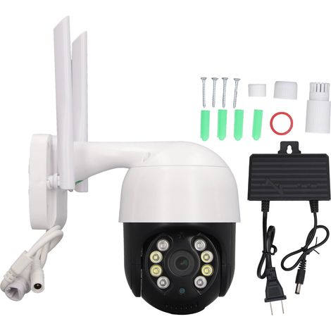 Caméra de surveillance extérieure WiFi 1080P HD, détection de mouvement IA, vision nocturne couleur, projecteur alarme, suivi automatique, 100-240V prise US (1/5)