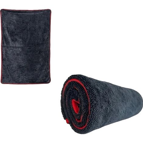 Toalla de microfibra para secar el coche, de alta absorción, textura suave y mullida, 1 unidad, fibra superfina. (1/2)