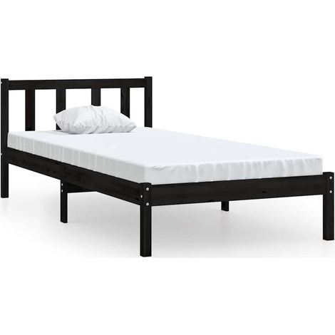 Maison Exclusive - Giroletto in Legno Massello Nero 75x190 cm Small Single (1/5)