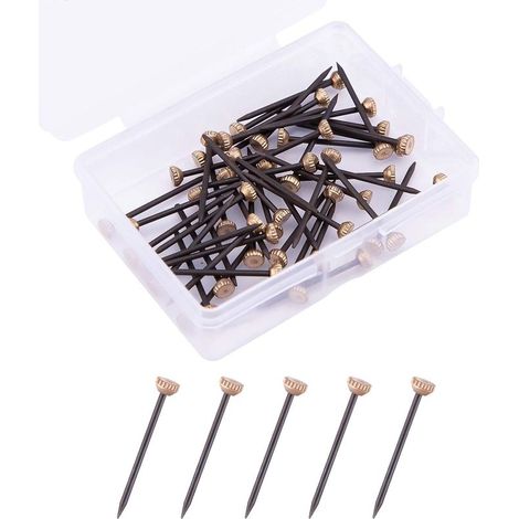 50 clavos para colgar, soluciones para colgar fotos, colgadores para marcos de yeso con caja de almacenamiento de plástico. (1/5)