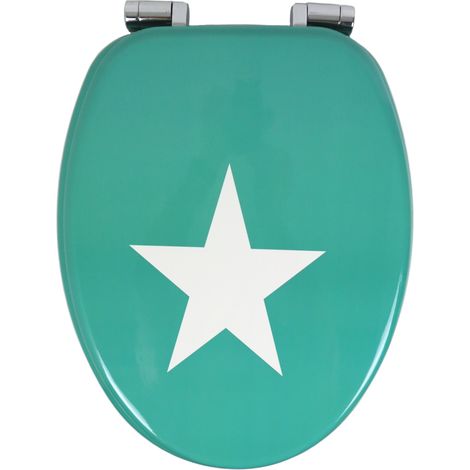 Sedile wc copri vater universale frizionato fantasia in mdf chiusura rallentata fantasia star - confezione 1