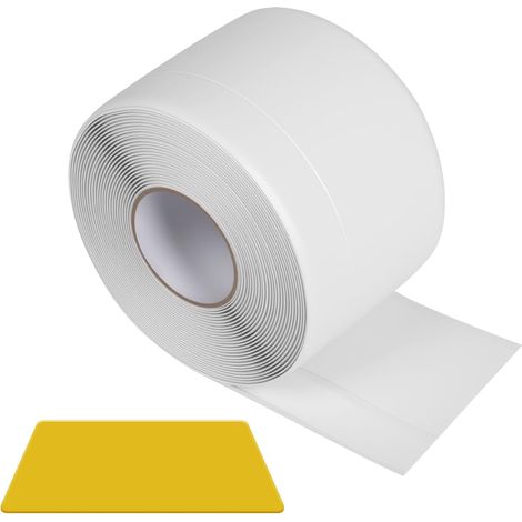 Flexible, selbstklebende Sockelleiste, flexible PVC-Sockelleiste 50 mm x 20 mm x 6 m, geeignet für Badezimmerabdichtungen, Küchenabdichtungen usw. (Weiß)