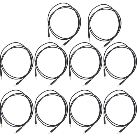 10 Ensembles Câbles de Test avec Connecteurs Banane Soudés Mâle-Mâle pour Électronique et Laboratoire 0.44mm² Noir (1/5)
