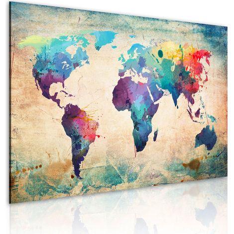 Tableau carte en couleurs de l'arc-en-ciel - 90 x 60 cm (1/2)