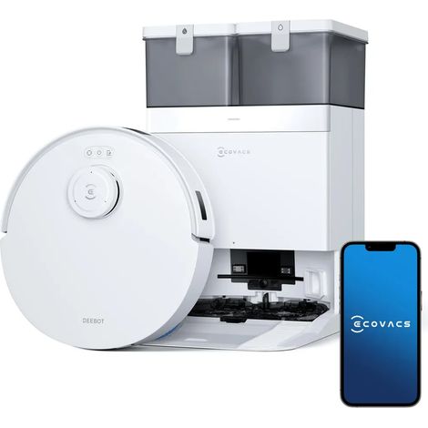 Ecovacs – Robot aspirateur-laveur 15400Pa – Station auto-nettoyante – Séchage à 45°C – Anti-poils ZeroTangle 2.0 – Nettoyage intelligent (1/5)