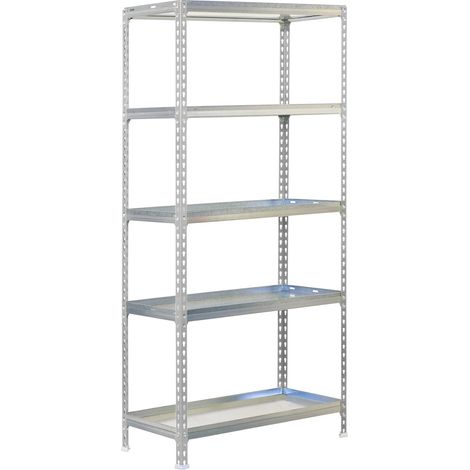Estantería metálica sin tornillos SIMON GARDEN de 5 estantes (180x90x40cm) GALVANIZADO (1/4)