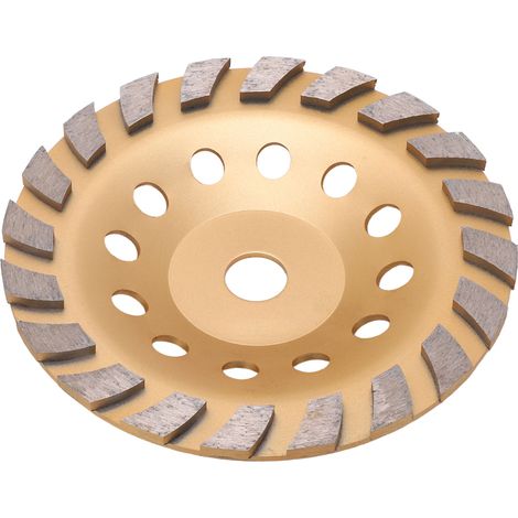 Diamant-Schleifscheibe mit Turboreihen, rostbeständig, glatter Schnitt, mit Unterlegscheibe, 22 mm Bohrung, goldfarben, 180 mm (1/5)