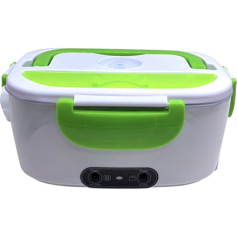 Facilitys – Lunch box chauffante électrique 1,5L – Cuve inox 1,5L – Compartiment plastique 500ml – Alimentation 220V/12V – Nettoyage facile lave-vaisselle