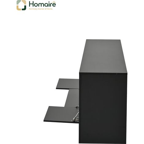 TV-Ständer schwarz aus Spanplatte und Polyester 192 x 37 x 53 cm HOMAIRE (1/5)