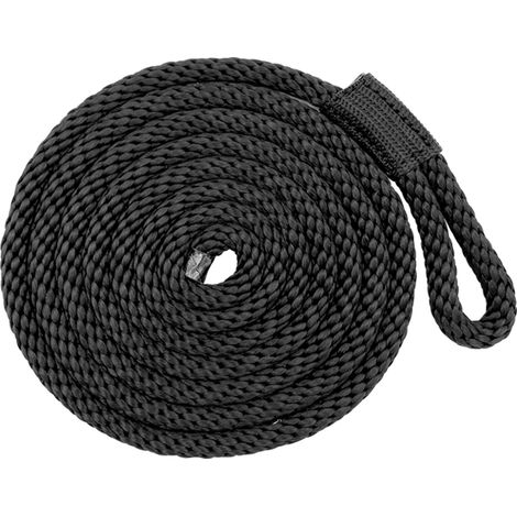 Schwarz-weißes Antikollisionskugel-Befestigungsseil, Nylonseil, Rettungsringseil, Boots- und Yachtseil - schwarz - (1/4)