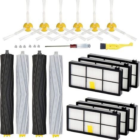 Kit d'accessoires pour iRobot Roomba 981 971 960 966 980 985 805 860 870 871 880 890 Pièces de Rechange pour aspirateur Robot 26 Pack extracteurs et Filtre et Brosse latérale (1/4)