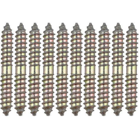 Lot de 10 chevilles de fixation pour meubles - Tête double M8 x 60 mm - Bois sur bois (1/5)