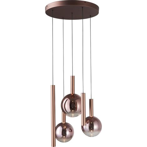 Lampadario Camino Italux rame sfere e aste LED 30W (1/2)