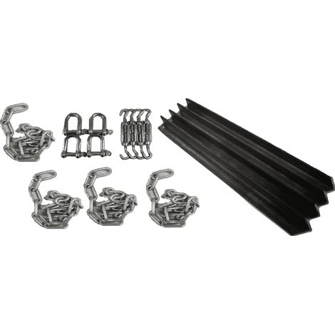 Static Caravan Chain Down Kit with Angle Stake Anchors (Heavy Duty Tether Spike Concrete Siting) (1/5)
