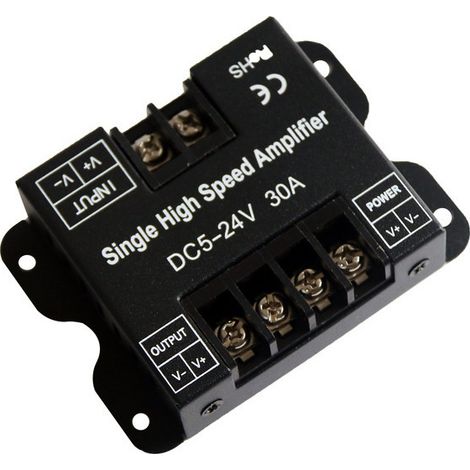 30A amplifier, LED power amplifier, LED strip lighting, smart lighting, 12V low voltage monochrome lighting controller