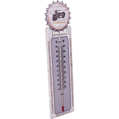 Termometro de pared de metal blanco 47,5x15x1 (1/5)
