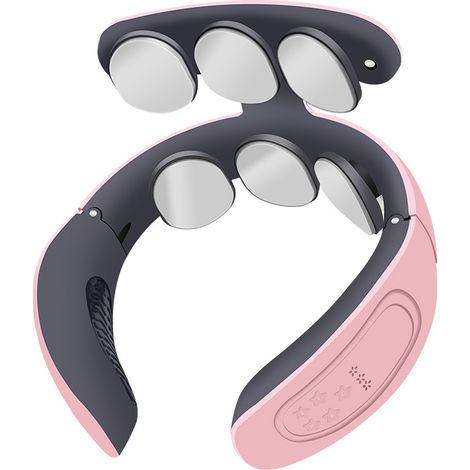 Masseur de cou intelligent sans fil portable avec fonction chauffante rose