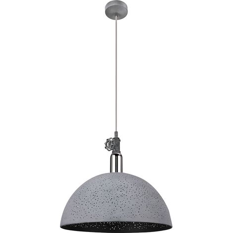 Plafonnier suspendu télécommande lampe suspendue plafonnier dimmable gris chrome antique dans un ensemble comprenant des ampoules LED RVB
