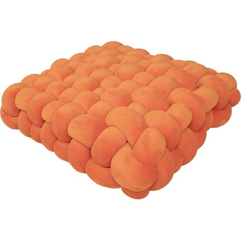 Coussin Nœud Carré - Décor Intérieur Main - 30 x 30 x 6 cm - Tissu Peluche - Pour Canapé Chaise Lit - 1 Pièce (1/5)