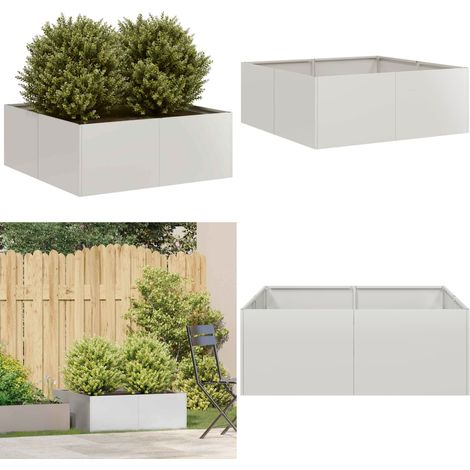 vidaXL Pflanzkübel 80x80x30 cm Edelstahl (1/5)
