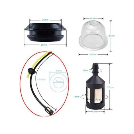 Kit Ricambio Filtro Carburante e Tagliatore Pennello per Tronfoglie e Potatrici (1/3)