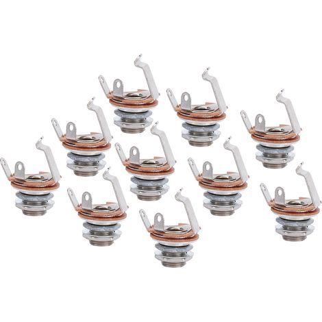 10 Prises Jack Mono 6,35mm pour Guitares Électriques et Basses, Connecteur Audio Standard, Accessoires de Musique, Lot de 10 (1/5)