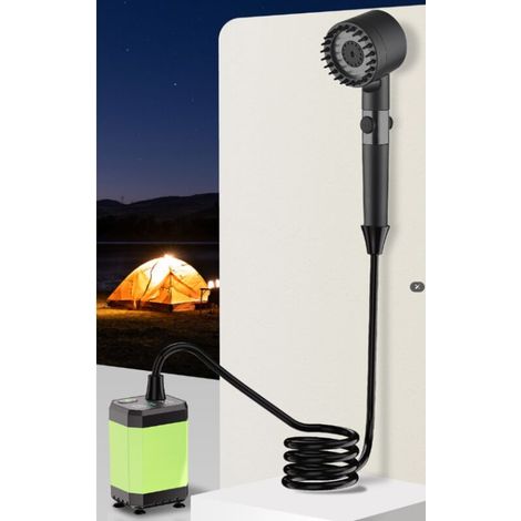 Douche Camping, Douche Portable6000 Mah, Pompe Rechargeable avec Affichage NuméRique Intelligent avec Affichage, Buse De Pommeau De Douche De Camping pour Camping, Douche De Camping (1/4)