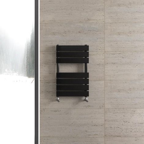 Biubiubath Flat Panel Towel Rail Radiator 650x400mm Black (1/4)