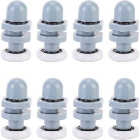 Set of 8 plastic sliding door rollers 20mm – Wear-resistant and rust-proof – For glass doors and bathrooms (1/5)